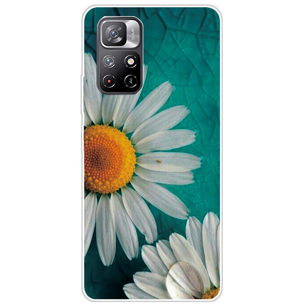 Pattern Printing Thin Light Soft TPU Phone Protective Case Shell for Xiaomi Redmi Note 11 Pro/Note 11 Pro+ - Chrysanthemum-1