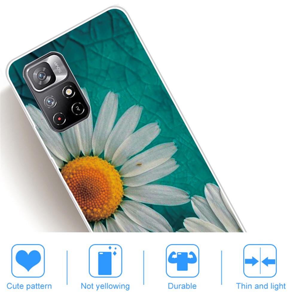 Pattern Printing Thin Light Soft TPU Phone Protective Case Shell for Xiaomi Redmi Note 11 Pro/Note 11 Pro+ - Chrysanthemum-4