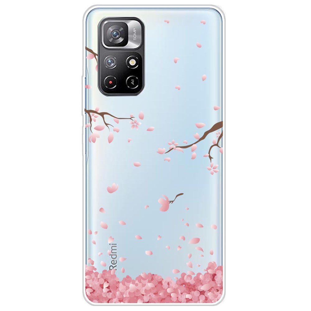 Pattern Printing Thin Light Soft TPU Phone Protective Case Shell for Xiaomi Redmi Note 11 Pro/Note 11 Pro+ - Falling Flower-1
