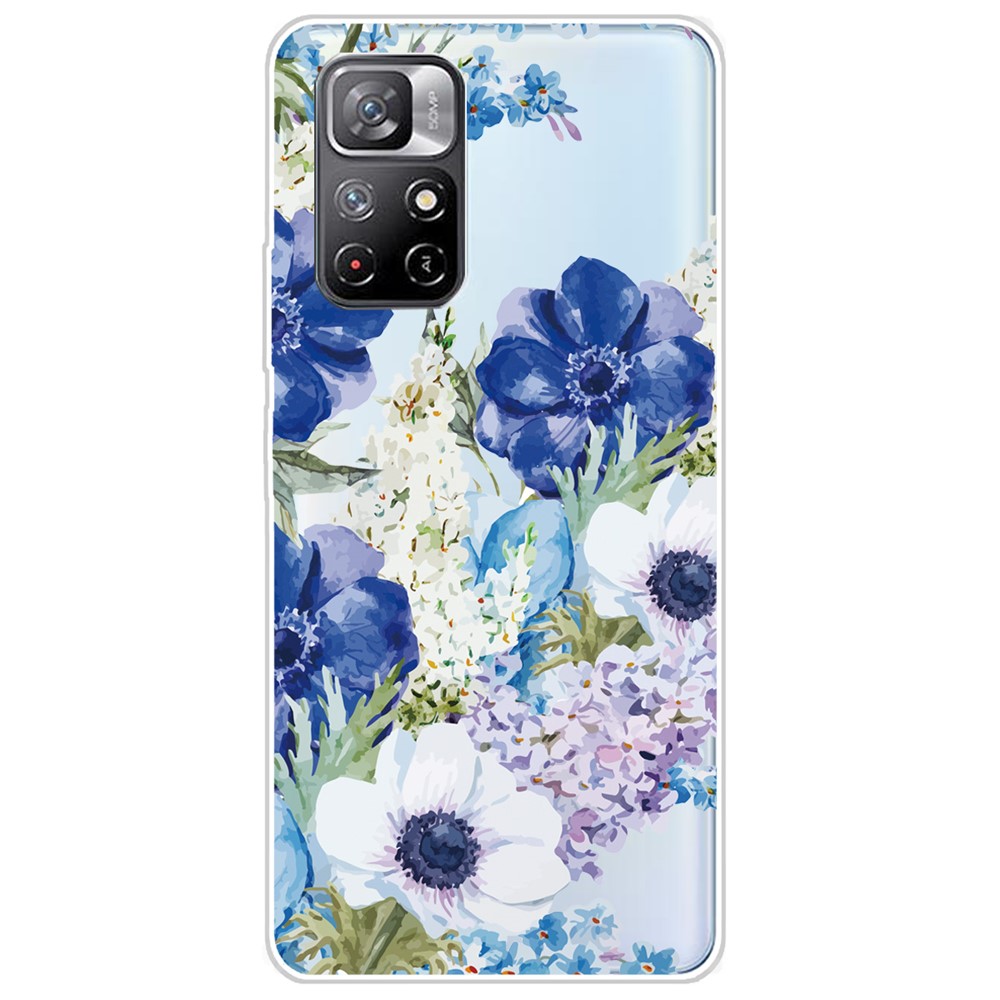 Pattern Printing Thin Light Soft TPU Phone Protective Case Shell for Xiaomi Redmi Note 11 Pro/Note 11 Pro+ - Watercolor Flower-1