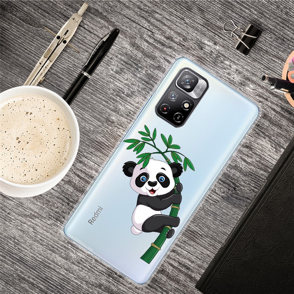 Pattern Printing Thin Light Soft TPU Phone Protective Case Shell for Xiaomi Redmi Note 11 Pro/Note 11 Pro+ - Panda Climbing Bamboo-2