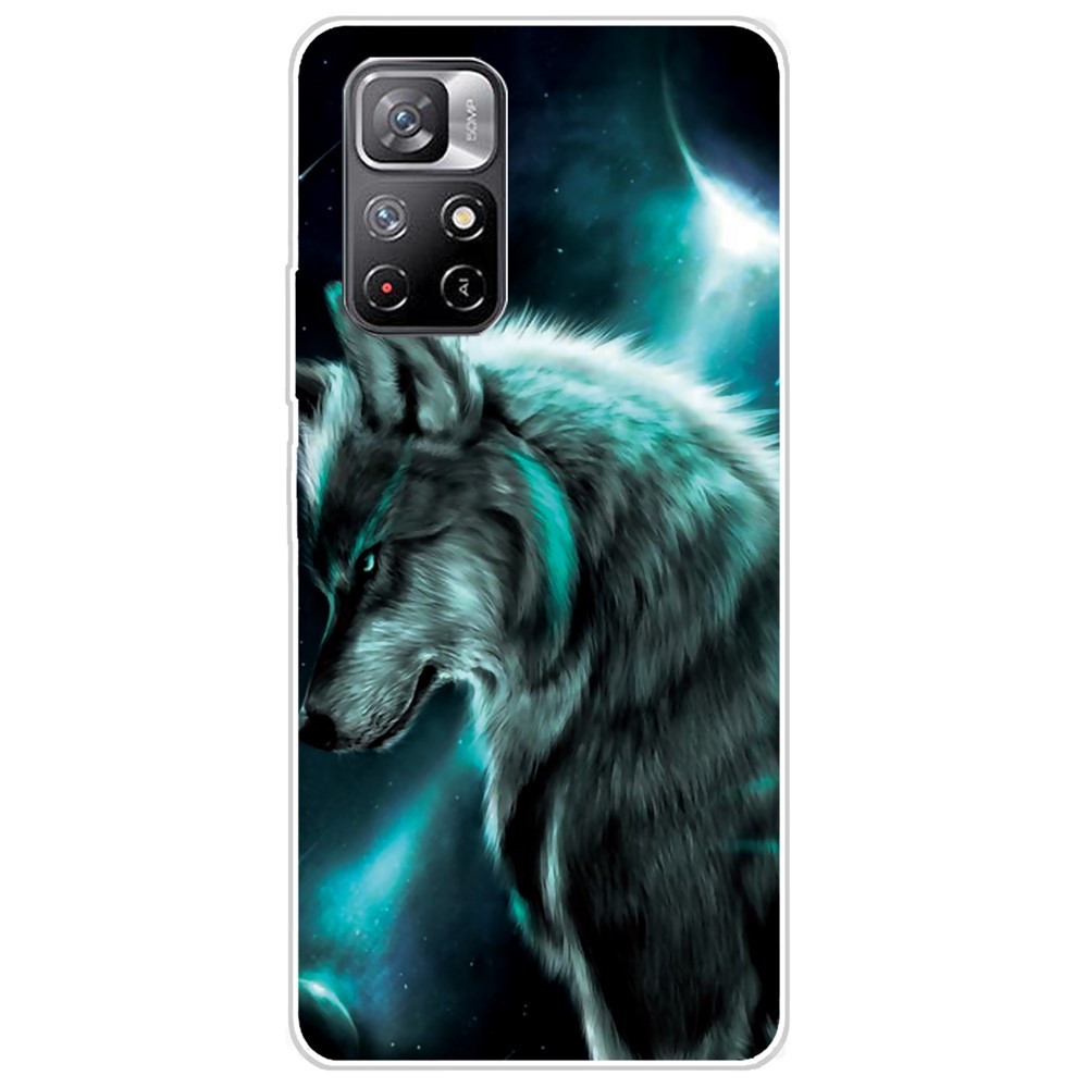 Pattern Printing Thin Light Soft TPU Phone Protective Case Shell for Xiaomi Redmi Note 11 Pro/Note 11 Pro+ - Wolf-1