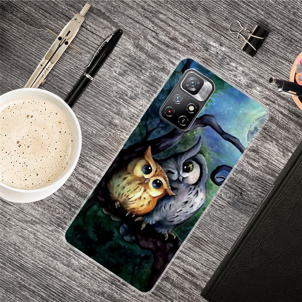 Pattern Printing Thin Light Soft TPU Phone Protective Case Shell for Xiaomi Redmi Note 11 Pro/Note 11 Pro+ - Owls-2