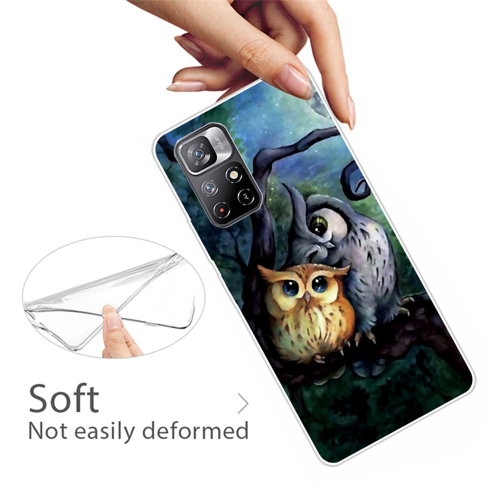 Pattern Printing Thin Light Soft TPU Phone Protective Case Shell for Xiaomi Redmi Note 11 Pro/Note 11 Pro+ - Owls-3