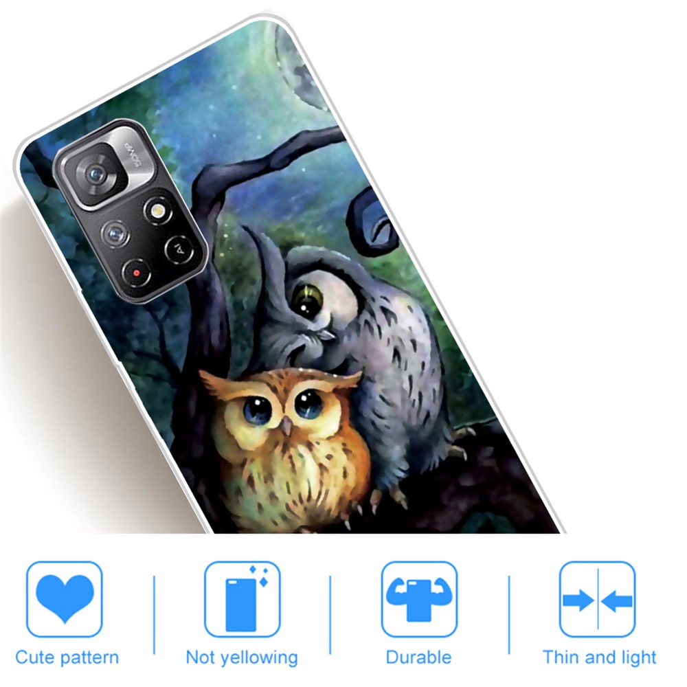 Pattern Printing Thin Light Soft TPU Phone Protective Case Shell for Xiaomi Redmi Note 11 Pro/Note 11 Pro+ - Owls-4