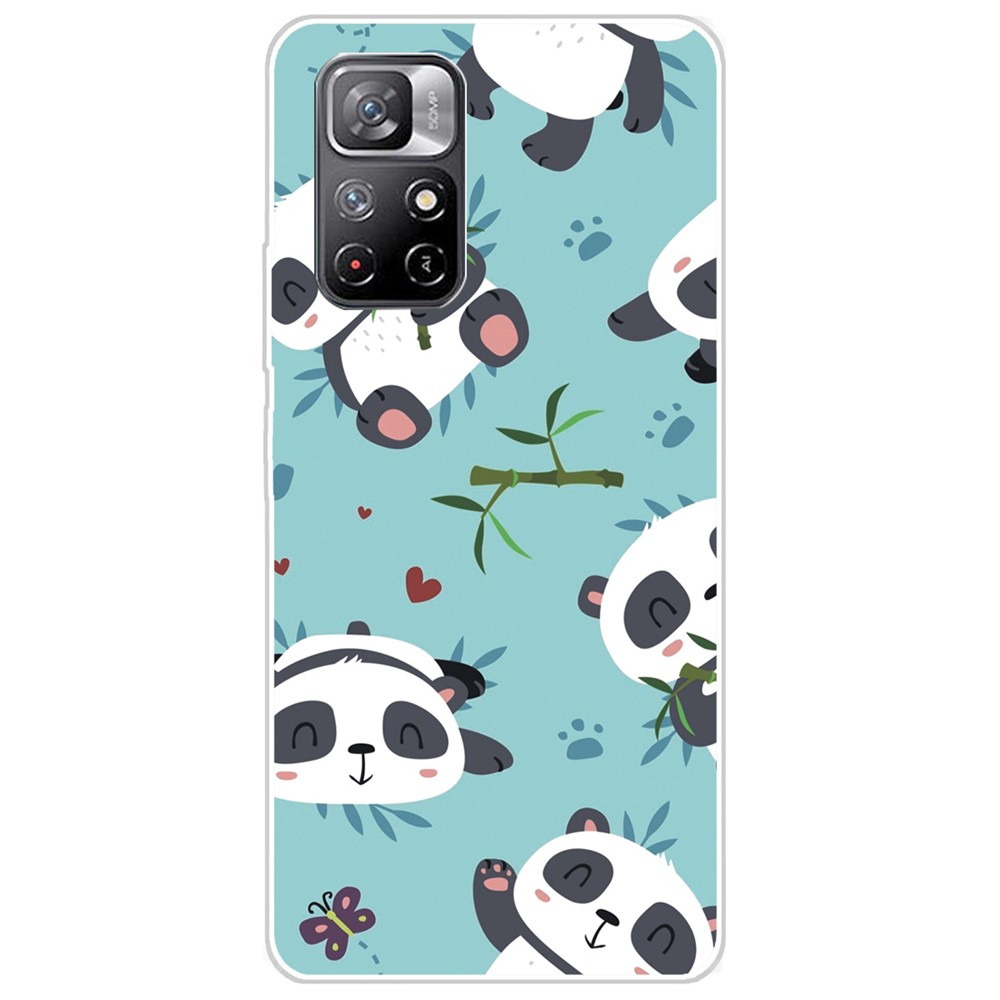 Pattern Printing Thin Light Soft TPU Phone Protective Case Shell for Xiaomi Redmi Note 11 Pro/Note 11 Pro+ - Panda and Bamboo-1
