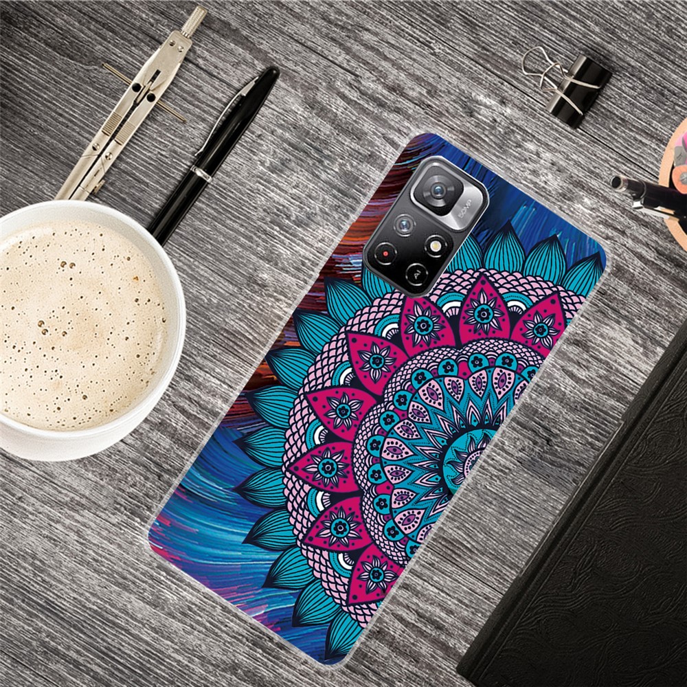 Pattern Printing Thin Light Soft TPU Phone Protective Case Shell for Xiaomi Redmi Note 11 Pro/Note 11 Pro+ - Mandala Flower-2
