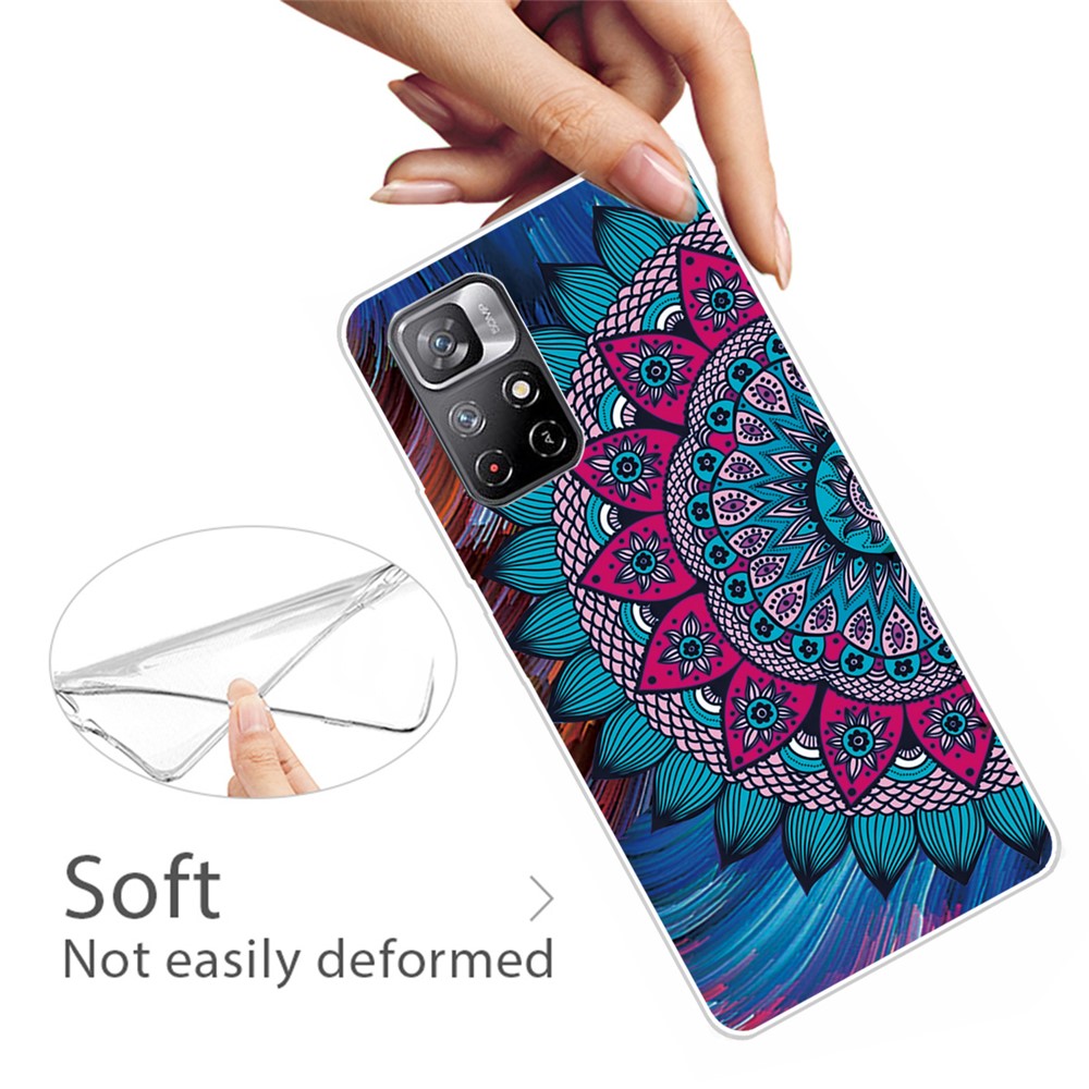 Pattern Printing Thin Light Soft TPU Phone Protective Case Shell for Xiaomi Redmi Note 11 Pro/Note 11 Pro+ - Mandala Flower-3
