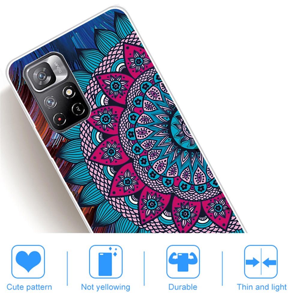 Pattern Printing Thin Light Soft TPU Phone Protective Case Shell for Xiaomi Redmi Note 11 Pro/Note 11 Pro+ - Mandala Flower-4