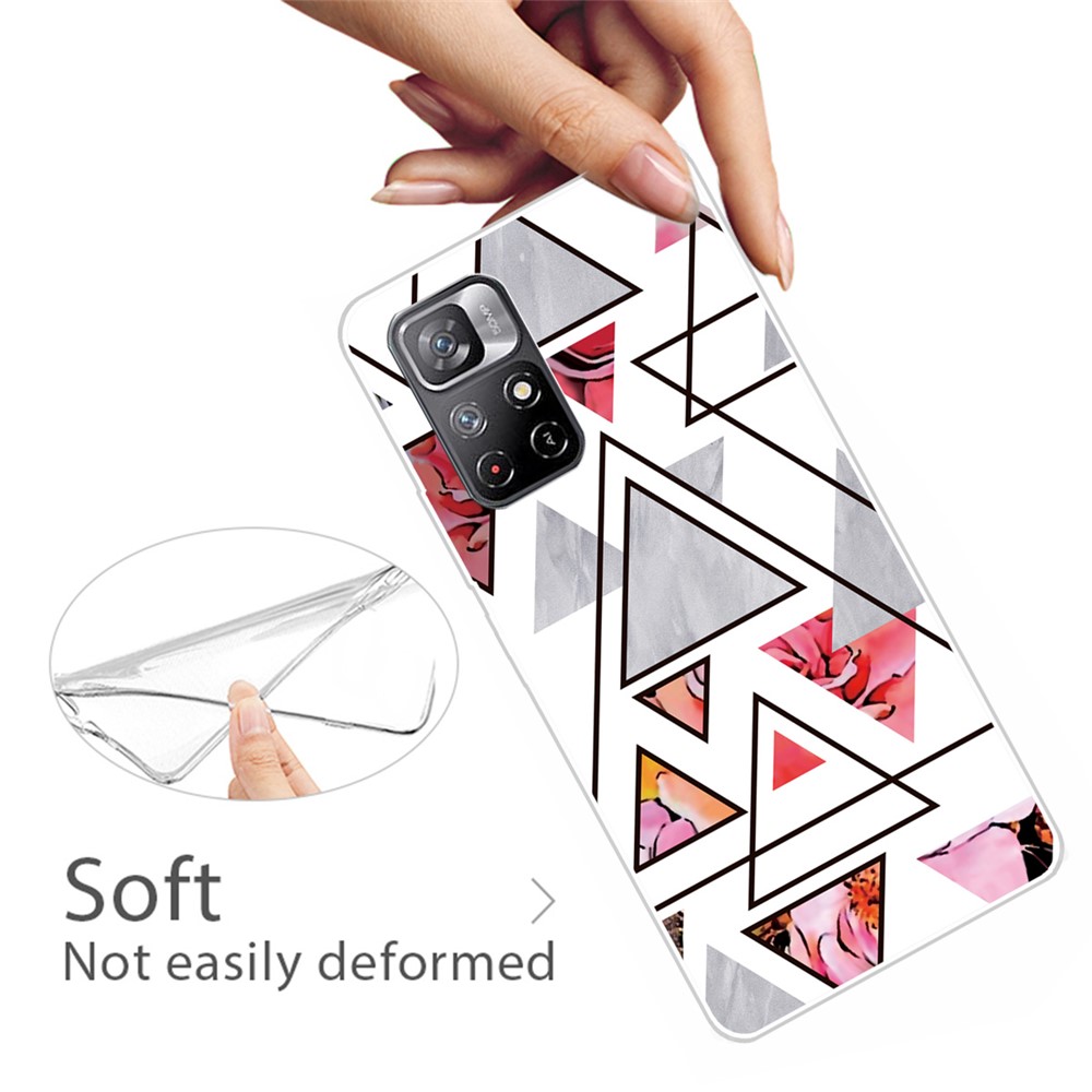 Pattern Printing Not Yellowing Freely-twisted TPU Mobile Phone Back Case Cover for Xiaomi Redmi Note 11 Pro/Note 11 Pro+ - Triangle-3