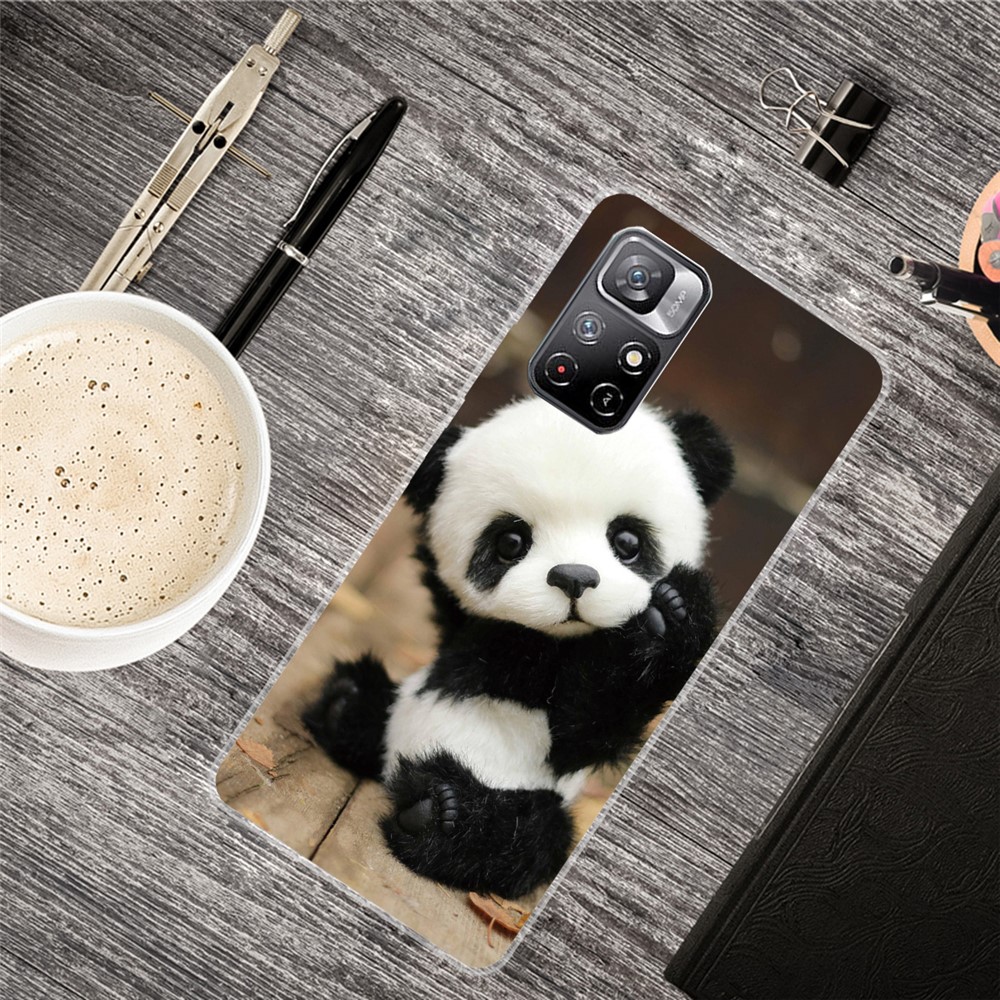 Pattern Printing Anti-yellowing TPU Mobile Phone Back Case Cover for Xiaomi Redmi Note 11 Pro+ / Redmi Note 11 Pro - Panda-4