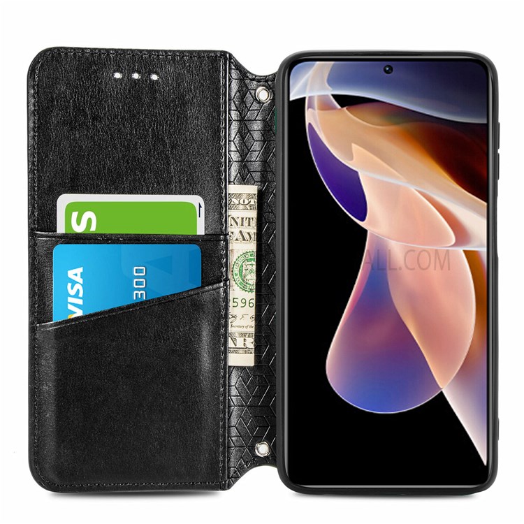 Ultra-thin PU Leather + TPU Magnetic Auto-absorbed Mandala Flower Pattern Imprinted Wallet Stand Flip Cover for Xiaomi Redmi Note 11 Pro/Note 11 Pro+ - Black-10
