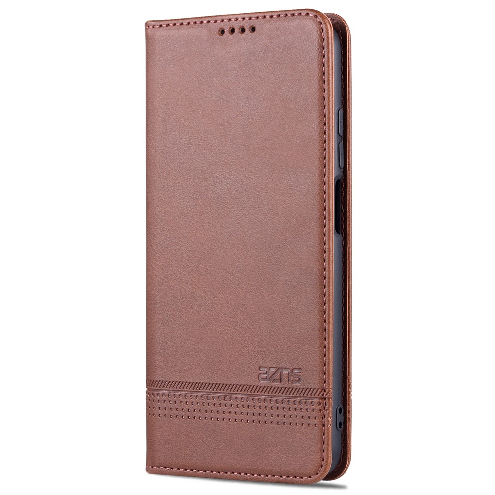 AZNS Anti-fall Well-protected Auto-absorbed Wallet Design PU Leather Phone Stand Cover Case for Xiaomi Redmi Note 11 Pro/Note 11 Pro+ - Coffee-2