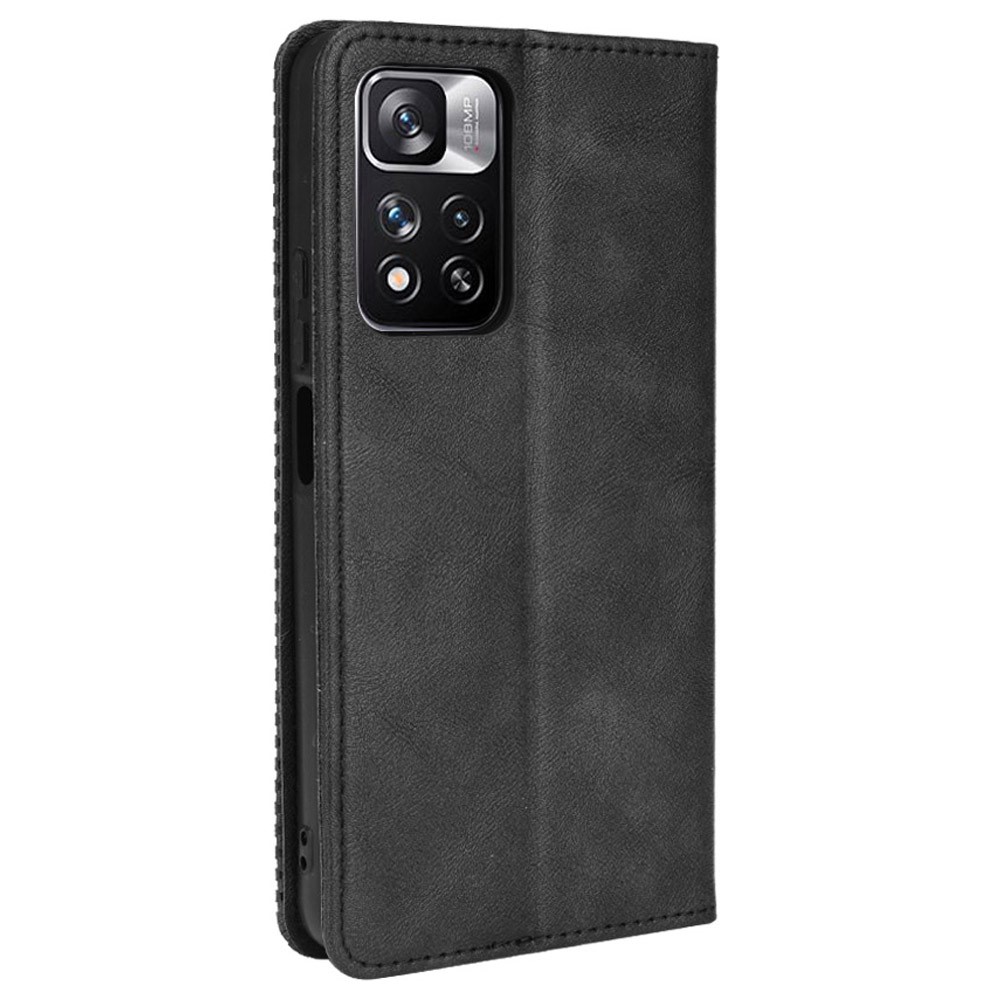 Mosaic Border Pattern Leather Retro Wallet Stand Protective Cover for Xiaomi Redmi Note 11 Pro/Note 11 Pro+ - Black-3