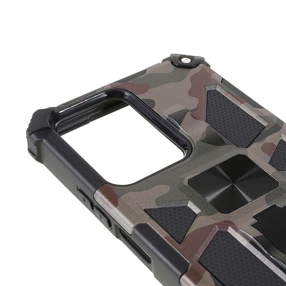 Anti-riscos Built-in Kickstand Design De Camuflagem Caso De Telefone De Gota Para Xiaomi 11t / 11t Pro - Exército Verde