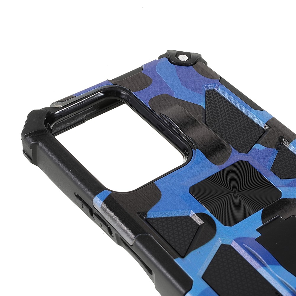 Anti-scratch Built-in Kickstand Camouflage Design Drop-proof Phone Case Shell for Xiaomi 11T/11T Pro - Dark Blue-6