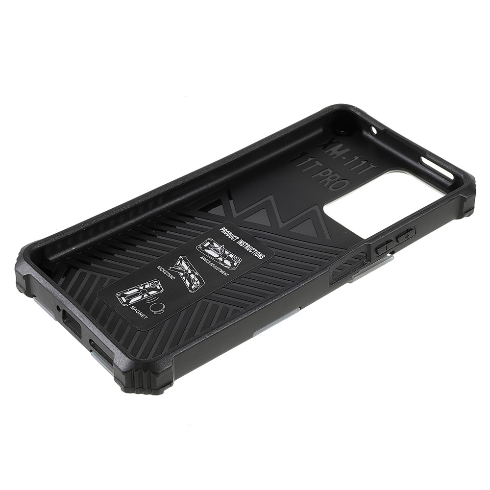 Anti-scratch Built-in Kickstand Camouflage Design Drop-proof Phone Case Shell for Xiaomi 11T/11T Pro - Dark Blue-8
