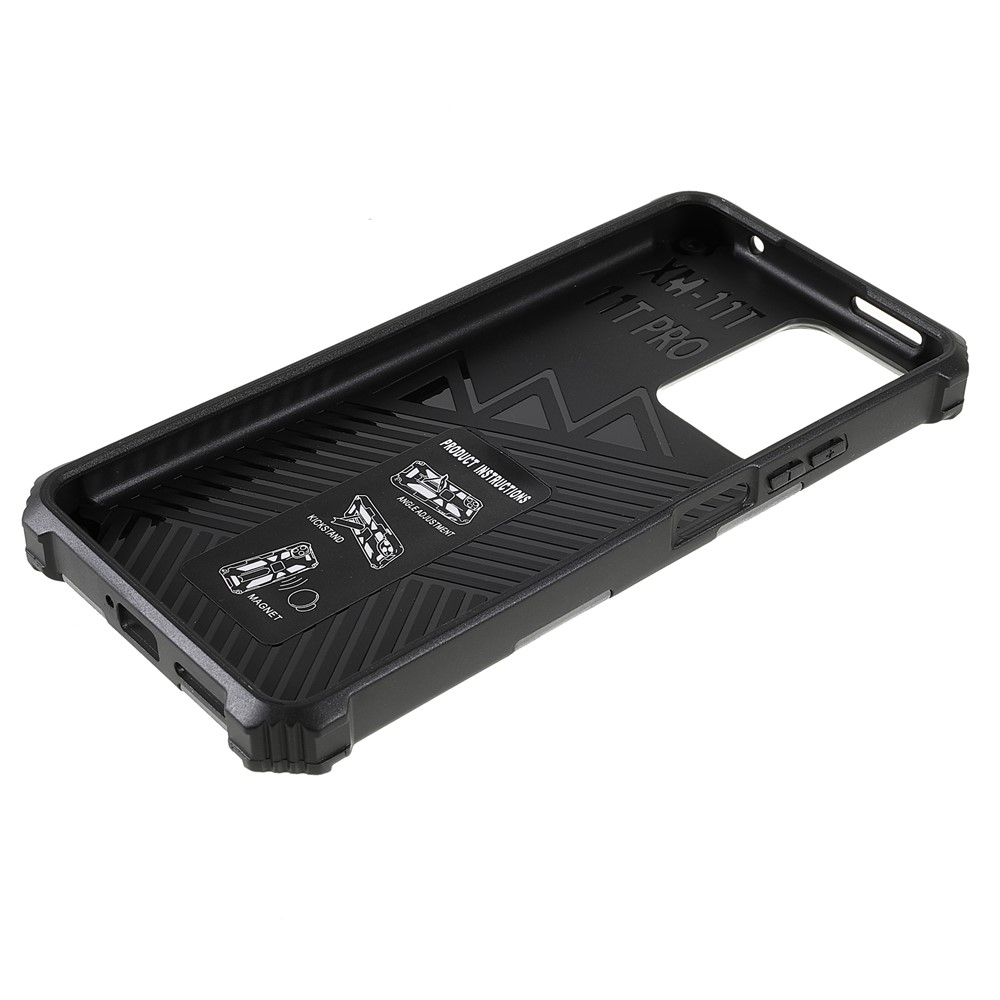 Anti-scratch Built-in Kickstand Camouflage Design Drop-proof Phone Case Shell for Xiaomi 11T/11T Pro - Blue-8