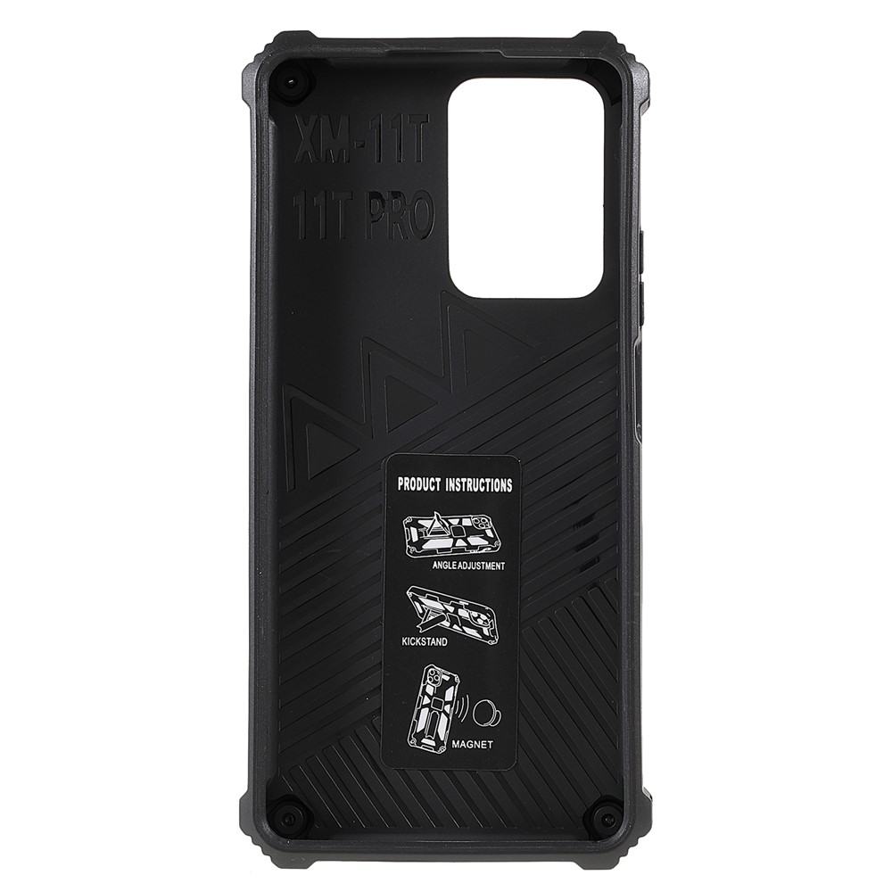 Anti-scratch Built-in Kickstand Camouflage Design Drop-proof Phone Case Shell for Xiaomi 11T/11T Pro - Mint Green-3