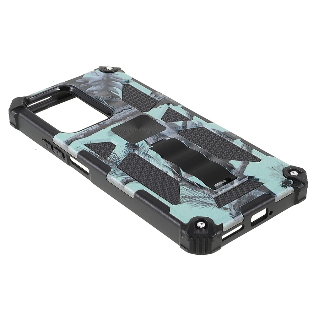 Anti-scratch Built-in Kickstand Camouflage Design Drop-proof Phone Case Shell for Xiaomi 11T/11T Pro - Mint Green-4