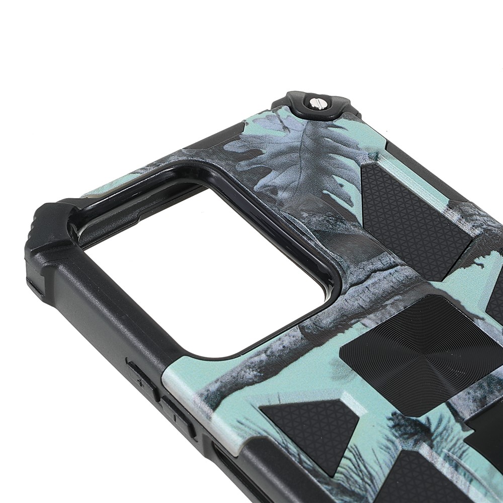 Anti-scratch Built-in Kickstand Camouflage Design Drop-proof Phone Case Shell for Xiaomi 11T/11T Pro - Mint Green-6