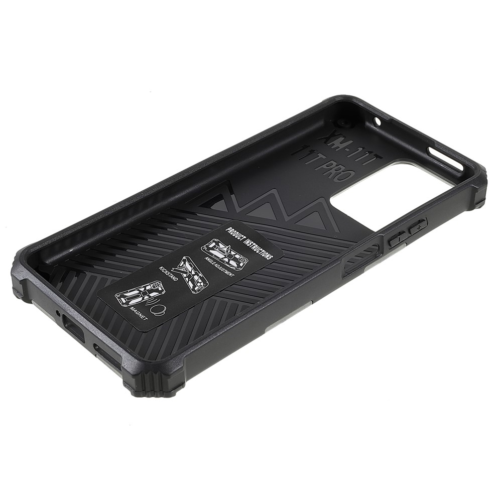 Anti-scratch Built-in Kickstand Camouflage Design Drop-proof Phone Case Shell for Xiaomi 11T/11T Pro - Mint Green-8