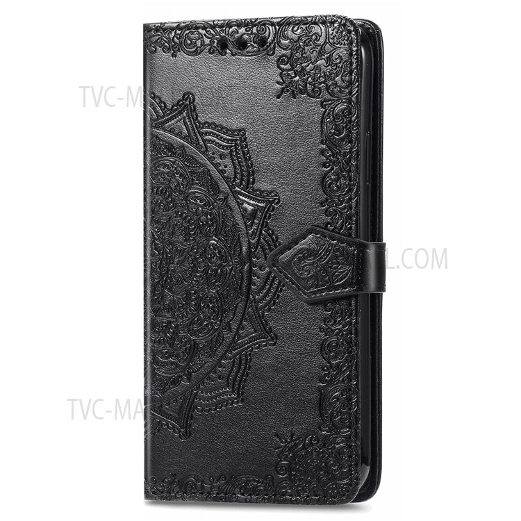 Stand Mandala Embossed PU Leather Wallet Flip Cover Stand Magnetic Shockproof Case with Strap for Xiaomi Redmi Note 11 / Redmi Note 11T 5G / Poco M4 Pro 5G - Black-8