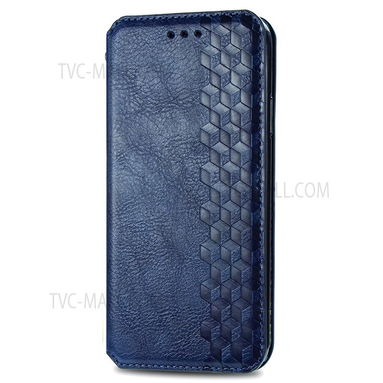 Imprinting Rhombus PU Leather Wallet Stand Auto Magnetic Closed Case for Xiaomi Redmi Note 11 / Note 11T 5G / Poco M4 Pro 5G - Blue-7