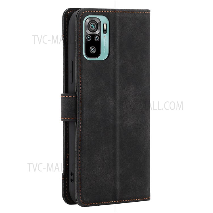 CASE CRAFT All-round Protection Outer Card Slot Case PU Leather + TPU Wallet Design Phone Cover with Stand for Xiaomi Redmi Note 10 4G/Note 10S - Black-3