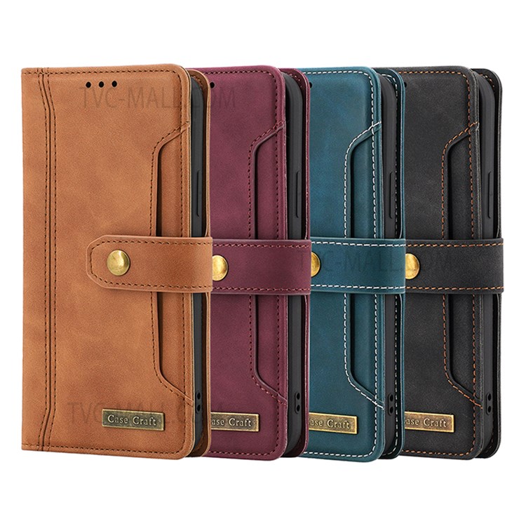 CASE CRAFT All-round Protection Outer Card Slot Case PU Leather + TPU Wallet Design Phone Cover with Stand for Xiaomi Redmi Note 10 4G/Note 10S - Black-6