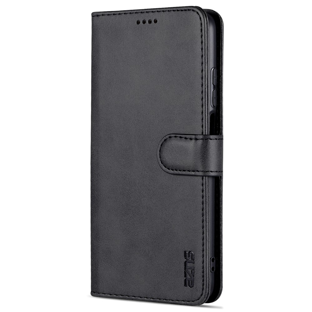 AZNS PU Leather Flip Folio Case Wallet Stand Shockproof TPU Inner Shell Phone Cover for Xiaomi Redmi Note 11 / Poco M4 Pro 5G - Black-2