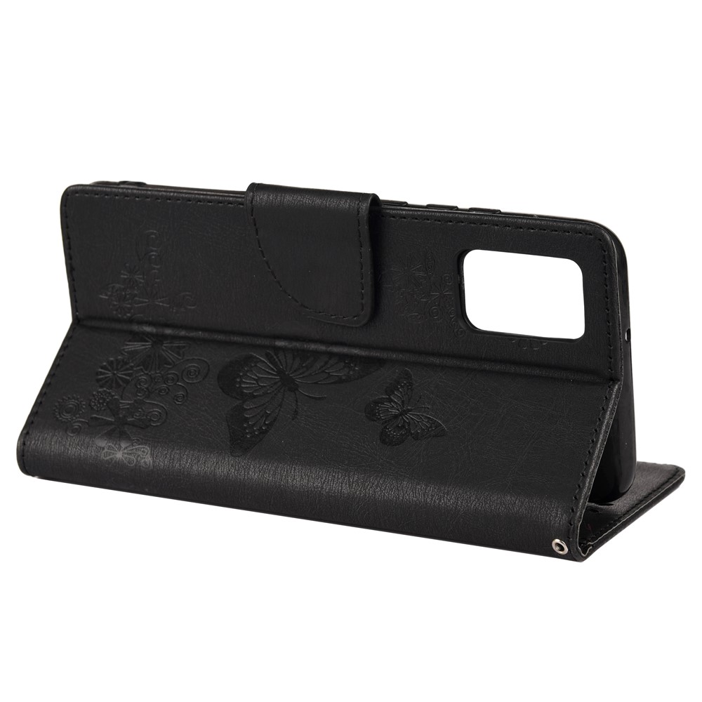 Anti-shock Imprinting Beautiful Butterfly Flower Protective Phone Shell Flip Stand Wallet Leather Phone Case for Xiaomi Redmi Note 11 5G / Poco M4 Pro 5G - Black-6