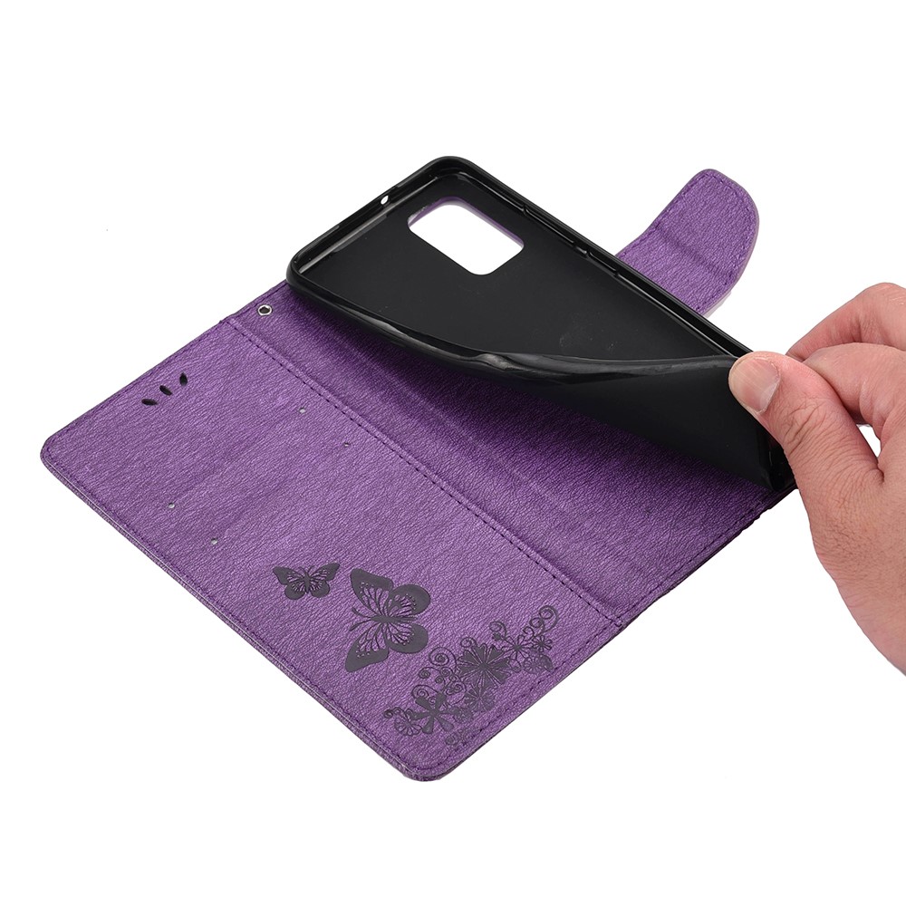 Anti-shock Imprinting Beautiful Butterfly Flower Protective Phone Shell Flip Stand Wallet Leather Phone Case for Xiaomi Redmi Note 11 5G / Poco M4 Pro 5G - Black-7