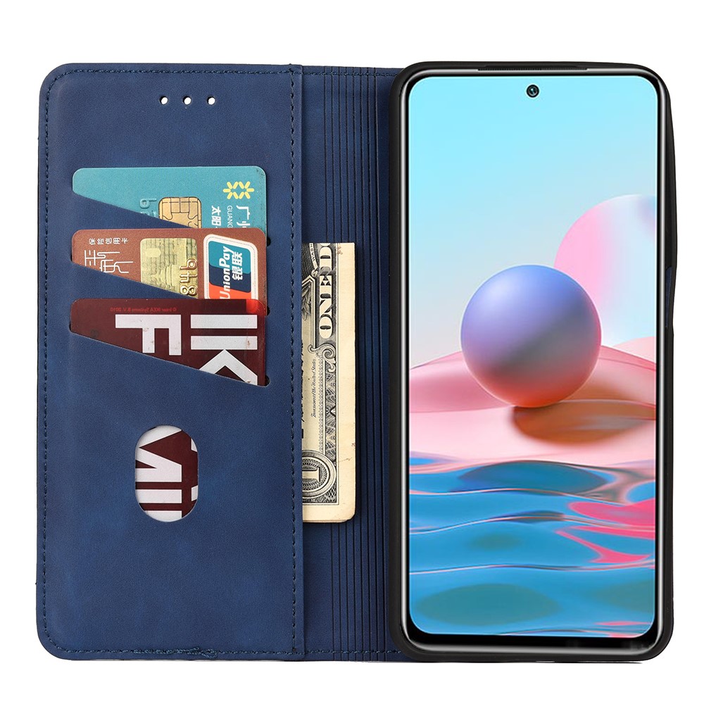Skin-touch Feeling Stand Wallet Color Splicing Phone Case Leather Cover for Xiaomi Redmi Note 11 Pro/Note 11 Pro+ - Blue-4