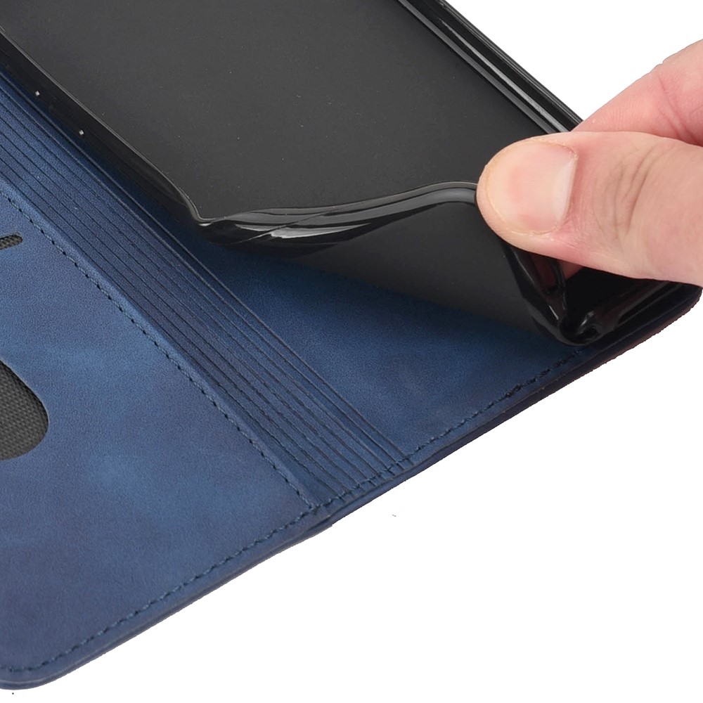 Skin-touch Feeling Stand Wallet Color Splicing Phone Case Leather Cover for Xiaomi Redmi Note 11 Pro/Note 11 Pro+ - Blue-8