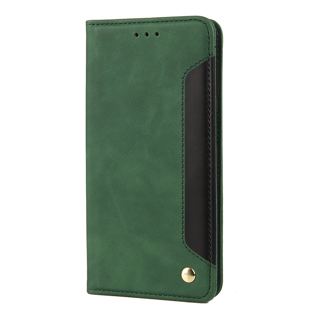 Color Splicing Full Protection Leather Stand Wallet Cover Phone Case for Xiaomi Redmi Note 11 5G/Poco M4 Pro 5G - Green-2
