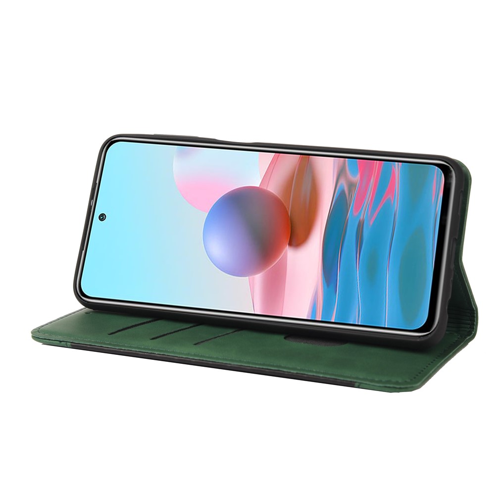 Color Splicing Full Protection Leather Stand Wallet Cover Phone Case for Xiaomi Redmi Note 11 5G/Poco M4 Pro 5G - Green-5