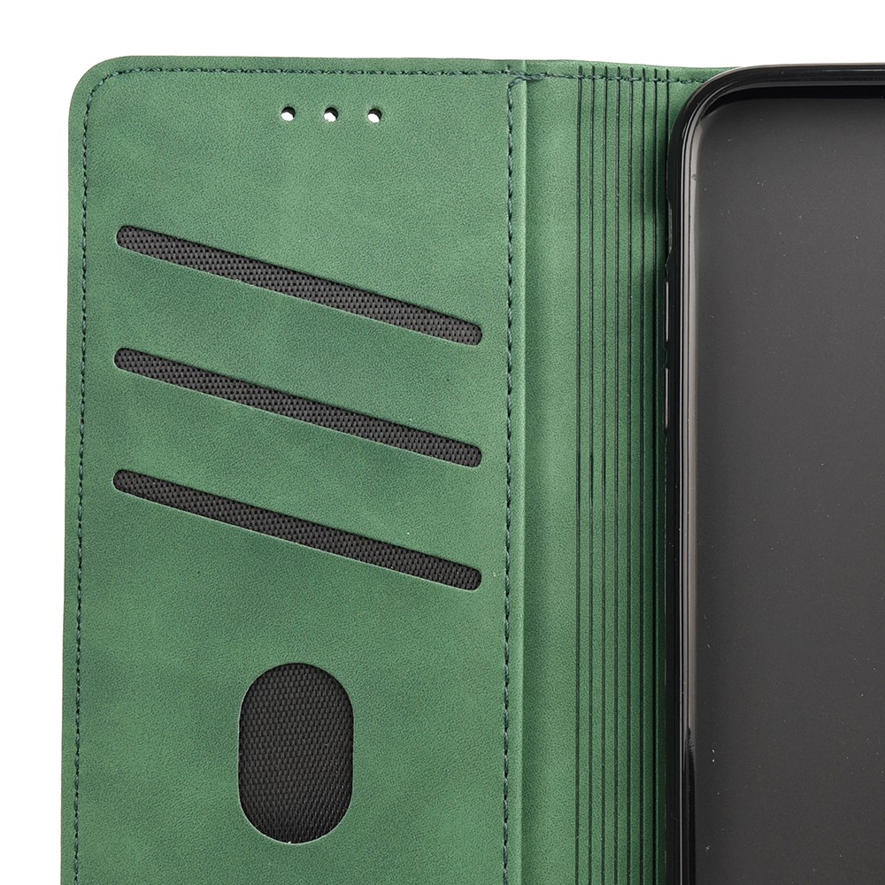 Color Splicing Full Protection Leather Stand Wallet Cover Phone Case for Xiaomi Redmi Note 11 5G/Poco M4 Pro 5G - Green-7