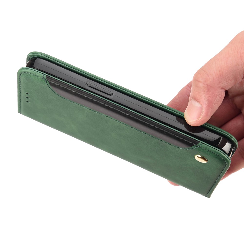 Color Splicing Full Protection Leather Stand Wallet Cover Phone Case for Xiaomi Redmi Note 11 5G/Poco M4 Pro 5G - Green-9