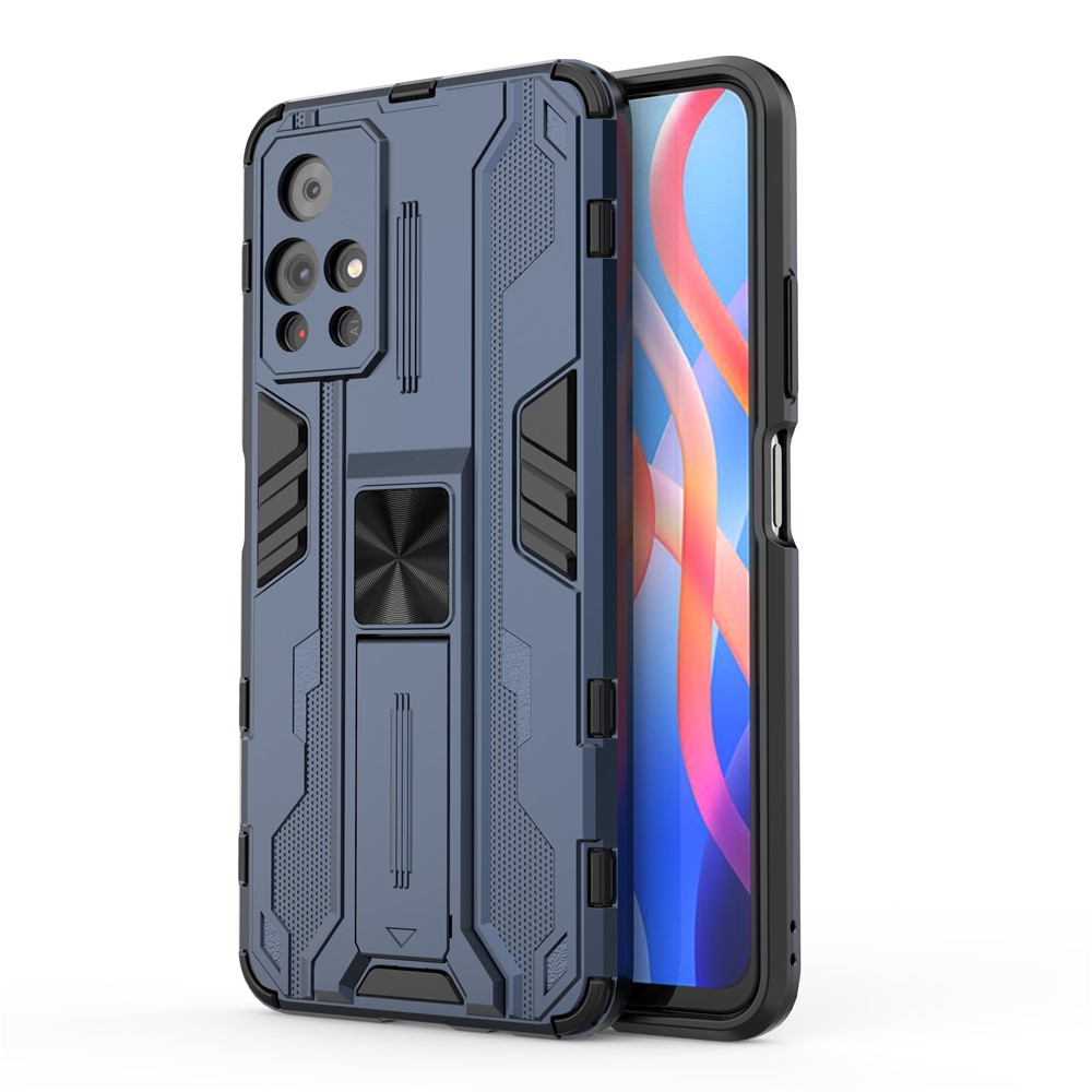 Soft TPU Hard PC Protective Durable Case Cover with Kickstand for Xiaomi Redmi Note 11 5G / Poco M4 Pro 5G - Blue-1
