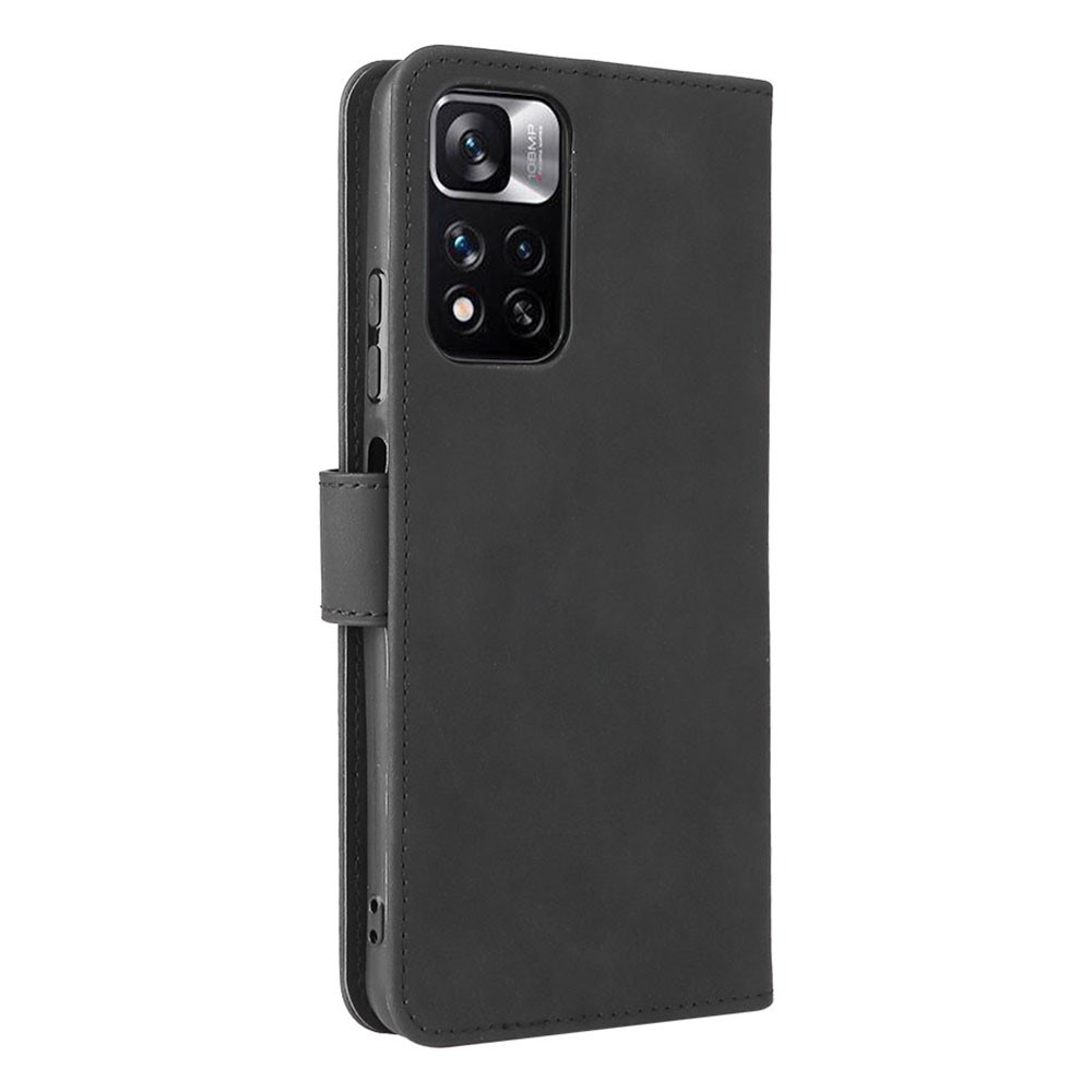 For Xiaomi Redmi Note 11 5G/Poco M4 Pro 5G Well-protected Folio Flip Skin-touch Feeling Case Stand Wallet Leather Drop-proof Cover with Strap - Black-3