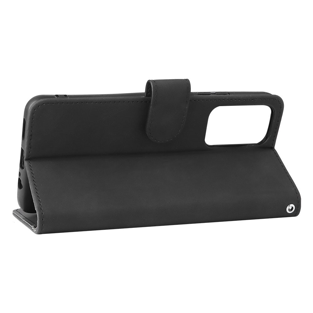 For Xiaomi Redmi Note 11 5G/Poco M4 Pro 5G Well-protected Folio Flip Skin-touch Feeling Case Stand Wallet Leather Drop-proof Cover with Strap - Black-6