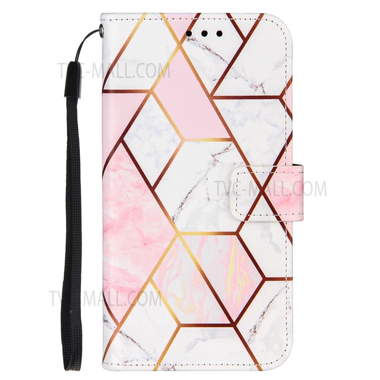 Marble Pattern Splicing Full Body Protection Leather Case Cover with Stand Wallet for Xiaomi Redmi Note 11 5G/Note 11T 5G/Poco M4 Pro 5G - Pink/White-2