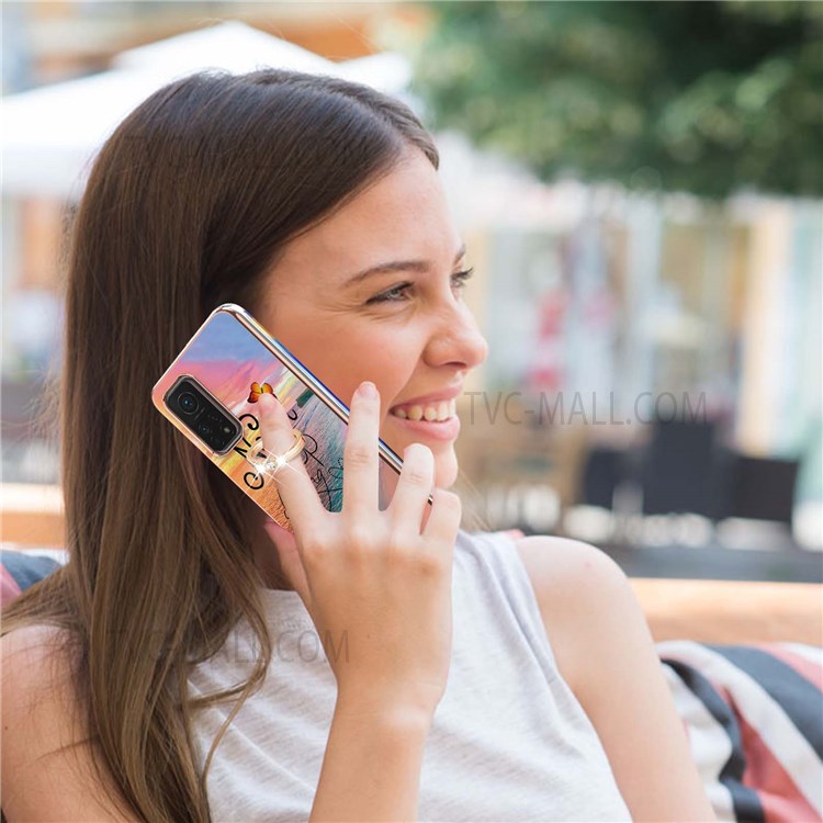 Marble Pattern IMD Design Anti-Scratch Slim Flexible TPU Case with Ring Kickstand for Xiaomi Mi 10T Pro 5G / Mi 10T 5G / Redmi K30S - Never Stop Dreaming-4