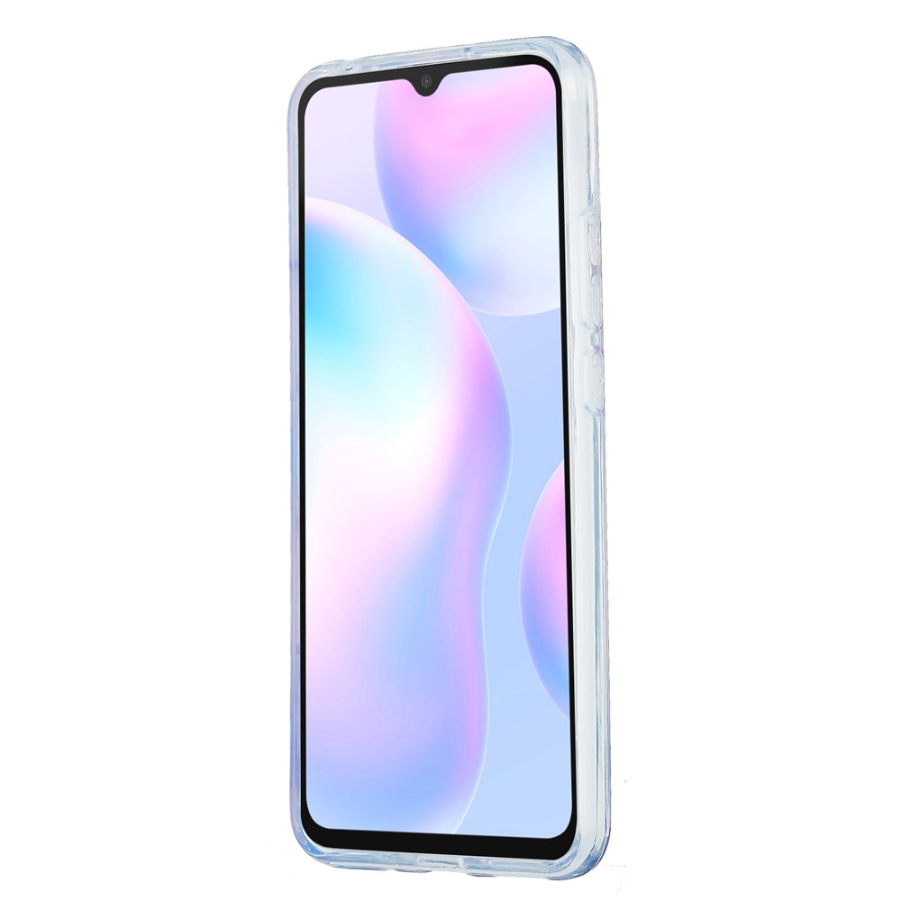 2.0mm TPU Phone Kickstand Cover Anti-Collision IMD IML Marble Pattern Electroplating Case for Xiaomi Redmi 9A - Pink/White-4