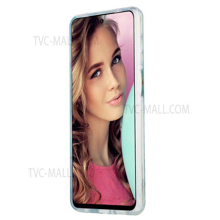 2.0mm TPU Phone Kickstand Cover Non-Yellowing Electroplating IMD IML Marble Pattern Case for Xiaomi Redmi Note 9S/Note 9 Pro/Note 9 Pro Max - Pink/White-4