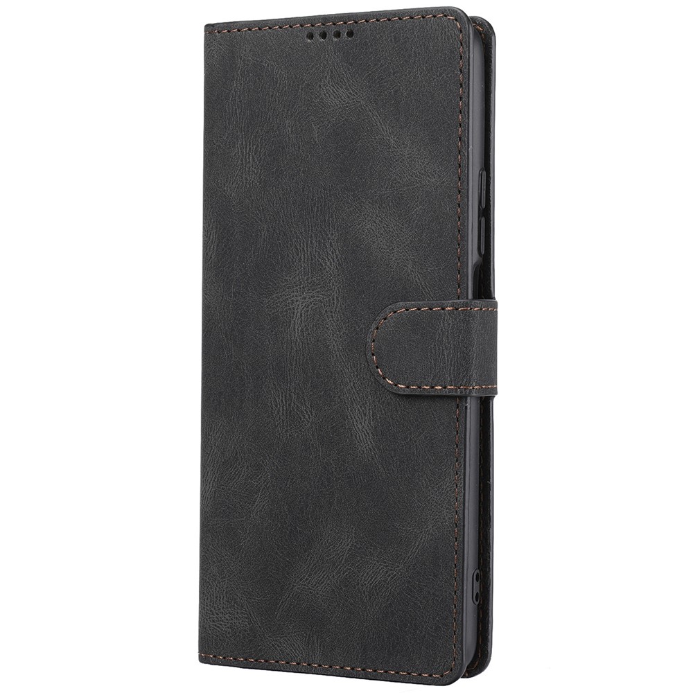 Scratch Resistant PU Leather Classic Stand Cover Flip Folio Wallet Phone Case with Strap for Xiaomi 11T / 11T Pro - Black-2