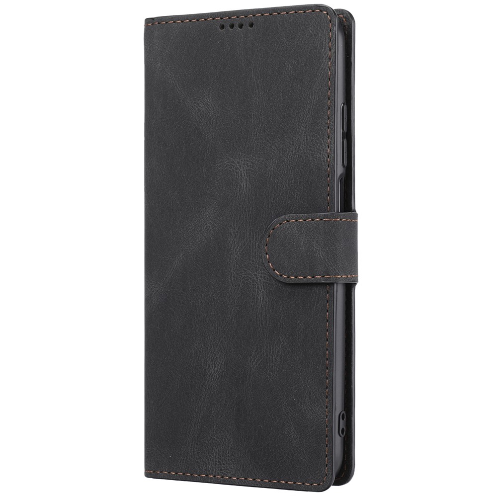 Durable PU Leather Magnetic Flip Case Stand Book Design Wallet Phone Cover with Strap for Xiaomi Redmi Note 11 5G / Poco M4 Pro 5G - Black-2
