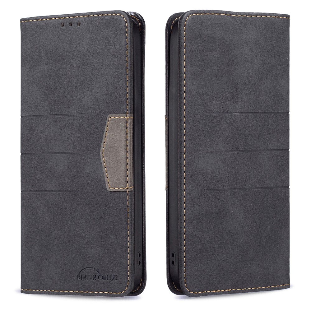 BINFEN COLOR BF10 Magnetic Auto Closing PU Leather Splicing Phone Case Cover with Stand Wallet for Xiaomi Mi 11i/Poco F3/Redmi K40/Redmi K40 Pro - Black-1