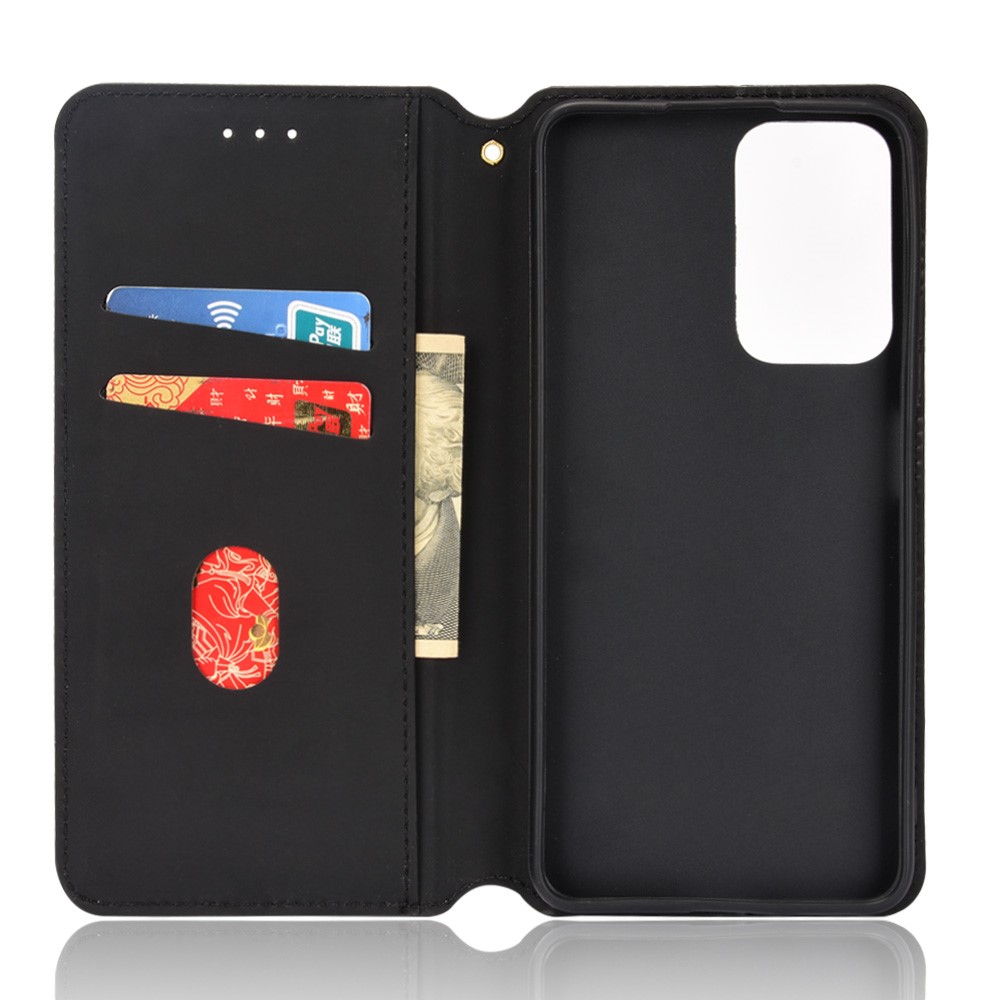 3D Rhombus Pattern Imprinted PU Leather Cover Stand Wallet Auto Closing Magnet Phone Case for Xiaomi Redmi Note 11 Pro 5G/Note 11 Pro+ 5G - Black-6